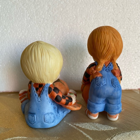 Enesco Country Cousins Katie & Scooter on Seesaw vintage collectible 1980 decor - Picture 4 of 10